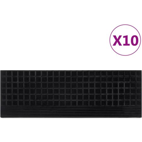 Vidaxl – Marches d'escalier antidérapantes en caoutchouc – Lot de 10 – 25x75 cm – Résistantes aux taches et faciles à nettoyer (1/6)