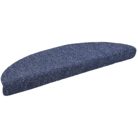 Tapis d'escalier auto-adhésif Poinçon aiguilleté 15 pcs Bleu