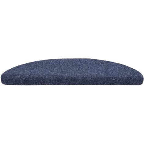 Tapis d'escalier auto-adhésif Poinçon aiguilleté 15 pcs Bleu