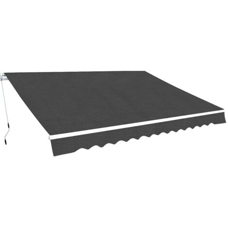 Vidaxl – Auvent pliable manuel 450 cm – Cadre en aluminium renforcé – Tissu polyester résistant aux intempéries – Manivelle de manœuvre (1/5)