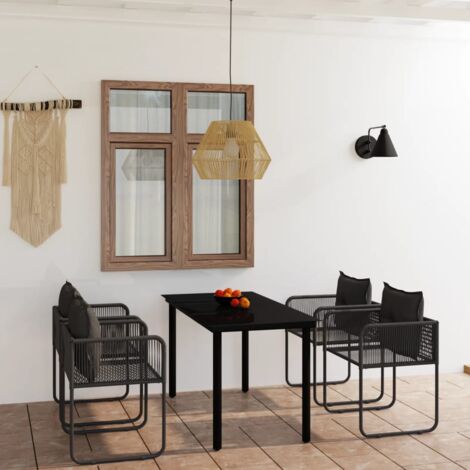 Ensemble à manger de jardin 5 pcs Noir vidaXL