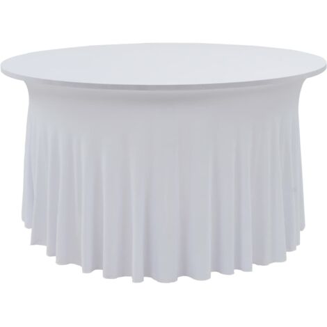 Nappes élastiques de table avec jupon 2 pcs 180x74 cm Blanc vidaXL