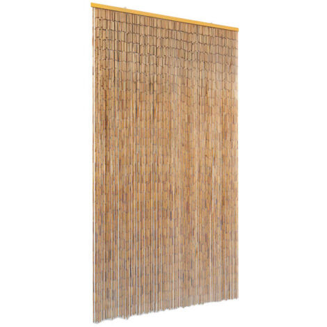 Vidaxl – Rideau de porte en bambou 100 x 200 cm – Tiges denses anti-insectes – Isolation thermique et intimité – Décoration naturelle