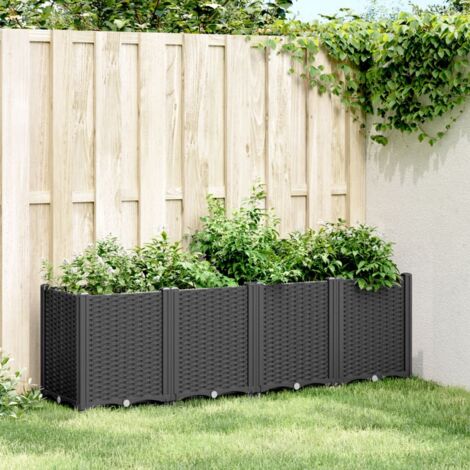 vidaXL Garden Planter Black 160x40x53 cm PP (1/5)