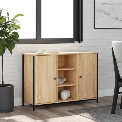 Buffet chêne sonoma 100x35x70 cm bois d'ingénierie vidaXL (1/6)