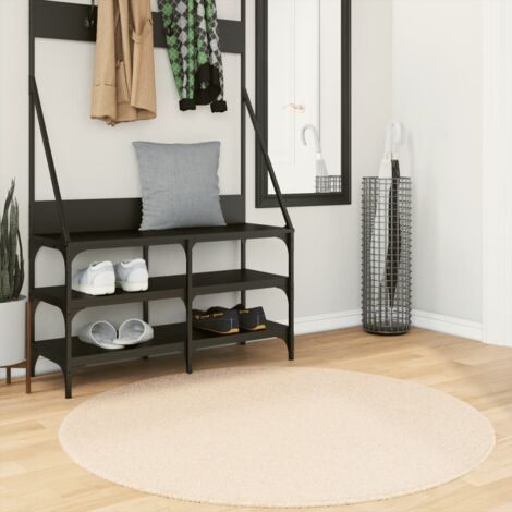 Tapis HUARTE à poils courts doux et lavable beige Ø 120 cm vidaXL