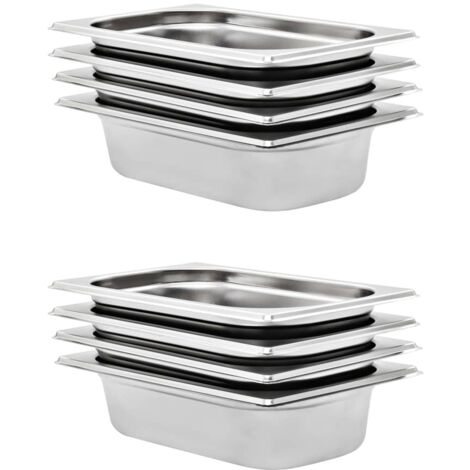 Récipients Gastronorm 8 pcs GN 1/4 65 mm Acier inoxydable vidaXL