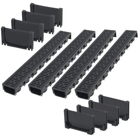 Caniveau de drainage 4 pcs Plastique 4 m vidaXL