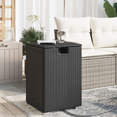 Vidaxl – Table de jardin couverture bouteille propane 40x40x60 cm – Résine tressée – Accès facile – Cadre acier robuste