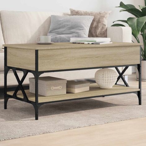Table basse chêne sonoma 100x50x50cm bois d'ingénierie et métal vidaXL (1/5)