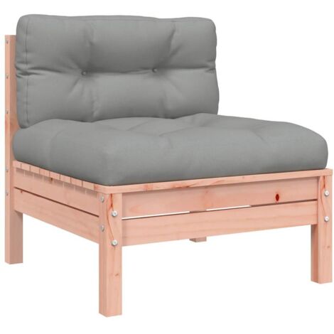vidaXL Garden Sofa Armless with Cushions Solid Wood Douglas