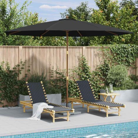 vidaXL Outdoor Parasol with Wooden Pole 350 cm Anthracite