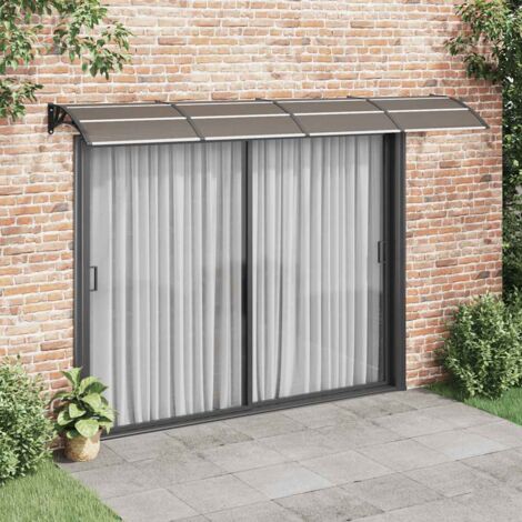 Auvent de porte Noir et transparent 350x75 cm Polycarbonate vidaXL