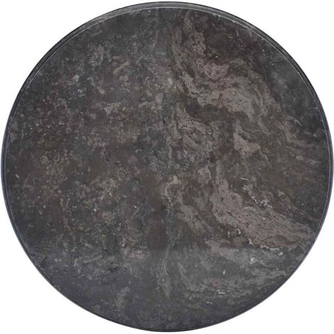 Vidaxl – Plateau de table en marbre noir Ø50 cm – Épaisseur 2,5 cm – Facile à nettoyer – Design élégant pour salle à manger et jardin
