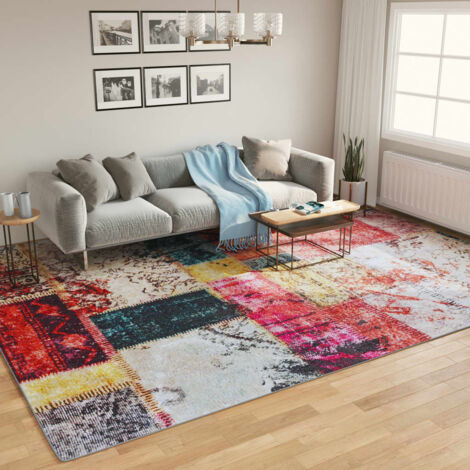 Vidaxl – Tapis lavable multicolore 400x300 cm – Antidérapant PVC – Velours doux – Lavable en machine jusqu'à 30°C – Absorbe le bruit