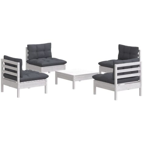 vidaXL 5 Piece Garden Lounge Set with Anthracite Cushions Pinewood (1/5)
