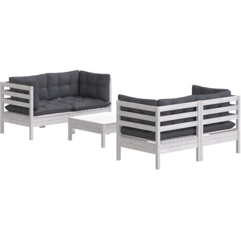 vidaXL 5 Piece Garden Lounge Set with Anthracite Cushions Pinewood (1/5)