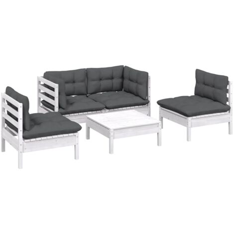 vidaXL 5 Piece Garden Lounge Set with Cushions Solid Pinewood (1/5)