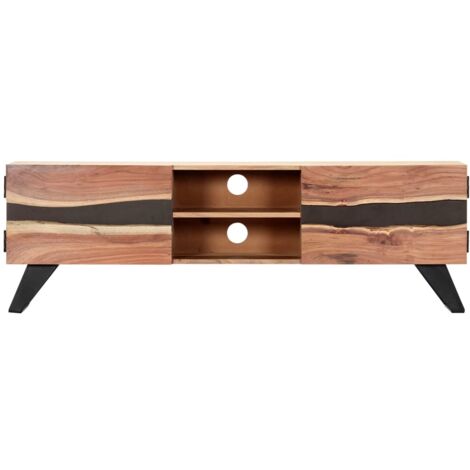 Meuble TV 140 x 30 x 45 cm Bois d'acacia massif