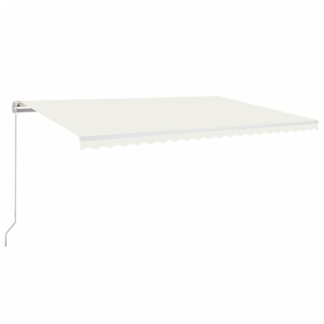 Vidaxl – Auvent manuel rétractable 500x300 cm crème – Tissu polyester haute densité résistant aux UV – Cadre en aluminium léger et robuste