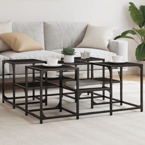 Table basse noir 91x91x40 cm bois d'ingénierie vidaXL (1/5)