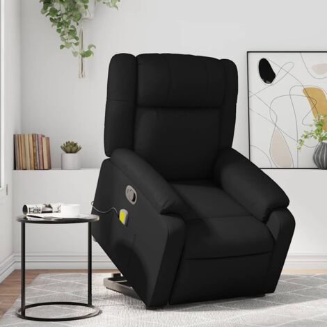 vidaXL Stand up Massage Recliner Chair Black Faux Leather (1/5)