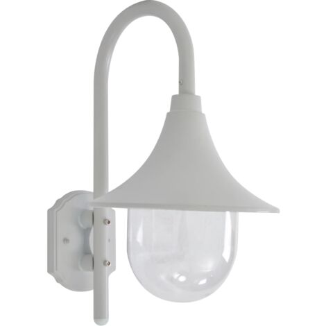 Vidaxl – Applique murale d'extérieur E27 120 cm – Aluminium blanc – IP44 – Abat-jour en PVC – Alimentation 220-240V