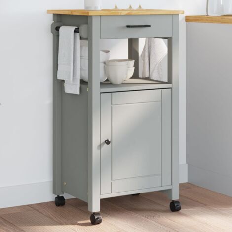 Chariot de cuisine MONZA 48x40x90 cm bois massif de pin vidaXL