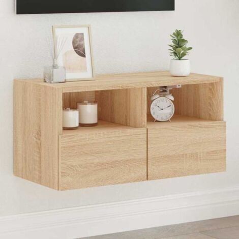 vidaXL TV Wall Cabinet Sonoma Oak 60x30x30 cm Engineered Wood
