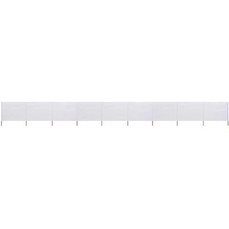 Paravent 9 panneaux Tissu 1200 x 160 cm Blanc sable vidaXL
