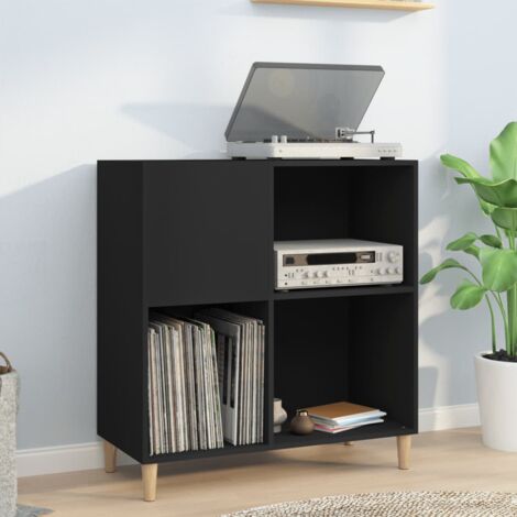 Vidaxl – Armoire à disques noir 84,5x38x89 cm – Bois d'ingénierie – Résistance à l'humidité – Idéale pour collection de vinyles