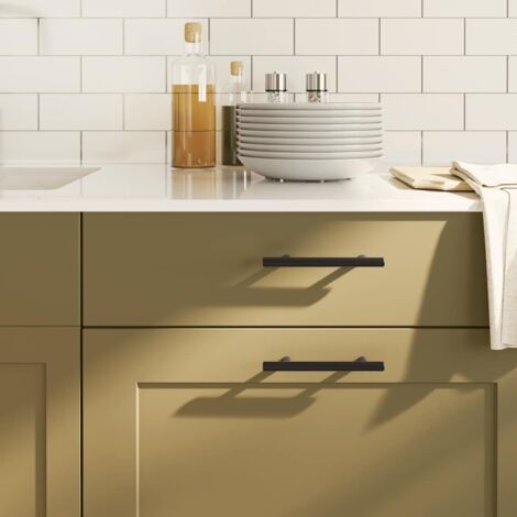 vidaXL Cabinet Handles 10 pcs Black 96 mm Stainless Steel
