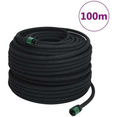 Tuyau d'arrosage de jardin noir 0,6" 100 m caoutchouc vidaXL