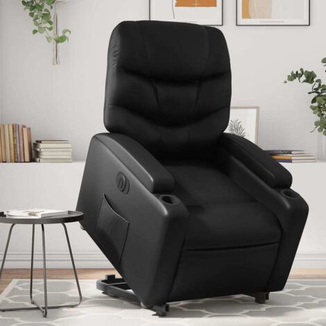 vidaXL Electric Stand up Recliner Chair Black Faux Leather (1/5)