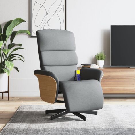 Fauteuil inclinable de massage et repose-pieds gris clair tissu vidaXL