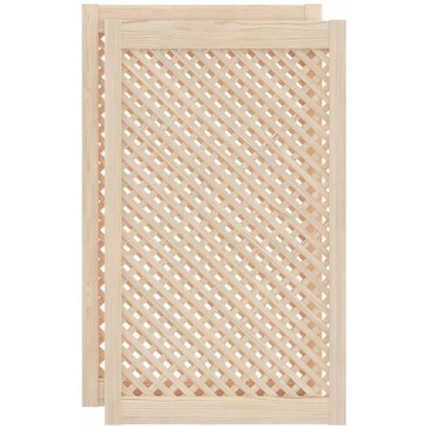 Portes d'armoires en treillis 2 pcs 59,5x99 cm pin massif