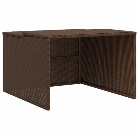 Garage pour robot tondeuse marron 86x90x52 57 cm résine tressée