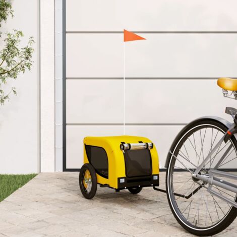 Remorque de vélo pour animaux de compagnie jaune et noir vidaXL