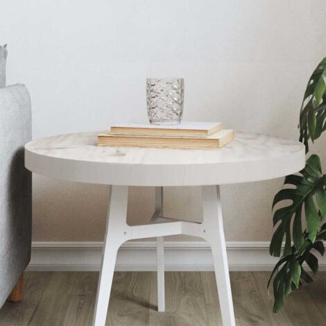 Dessus de table rond blanc Ø50x3 cm bois de pin massif vidaXL (1/5)