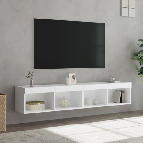 vidaXL 2 Piece TV Cabinet Set with LED Lights White 80x30x30 cm (1/5)