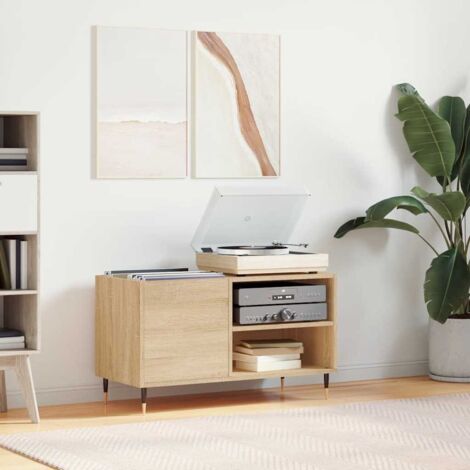 vidaXL Armoire à disques chêne sonoma 85x38x48 cm bois d'ingénierie (1/5)