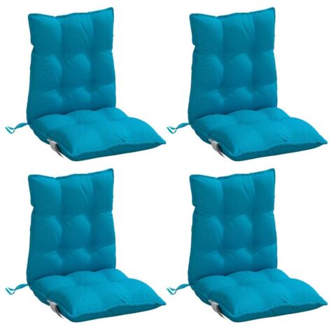 vidaXL Lowback Chair Cushions 4 pcs Light Blue Oxford Fabric