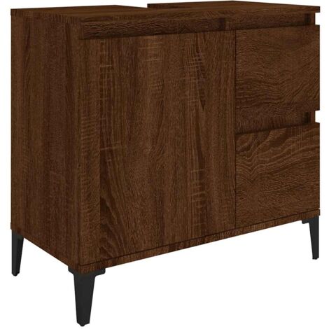 Armoire de bain chêne marron 65x33x60 cm bois d'ingénierie