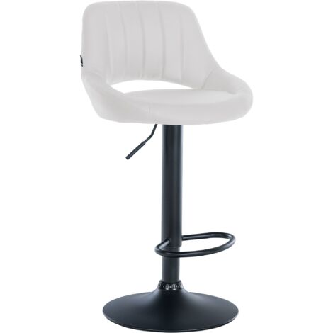 Tabouret de bar Milet en similicuir Blanc Noir (1/5)