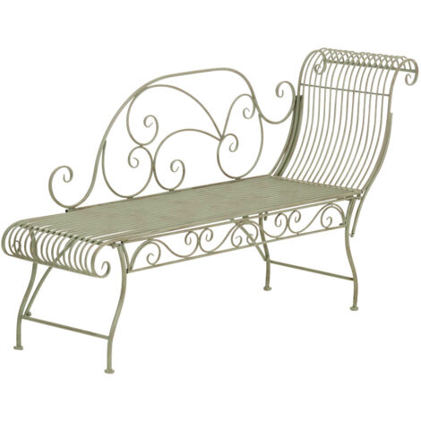 CLP – Banc de jardin Karma en fer – Style Art nouveau – Charge max 160 kg – Dossier incurvé pour confort – Patins de protection