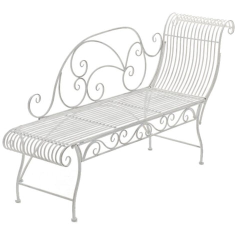 CLP – Banc de jardin en métal blanc – 2 places – Largeur 156 cm – Hauteur 78 cm – Surface d'assise 124 x 41 cm – Facile à entretenir