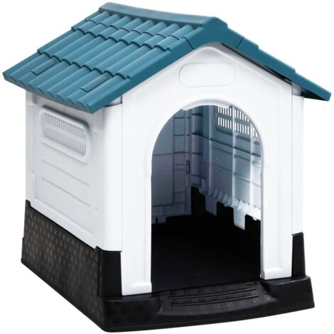 Vidaxl – Niche pour chien bleu 57x68x66 cm en polypropylène – Bonne ventilation et toit résistant aux UV – Plancher surélevé pour confort (1/5)