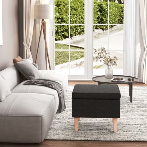 Tabouret avec pieds en bois Noir Tissu vidaXL