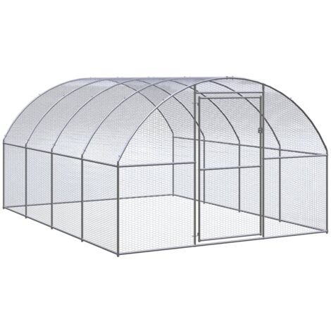 Vidaxl – Poulailler extérieur 3x4x2 m en acier galvanisé – Pour 6 poules – Cage durable et facile à nettoyer – Enclos sécurisé pour petits animaux (1/5)