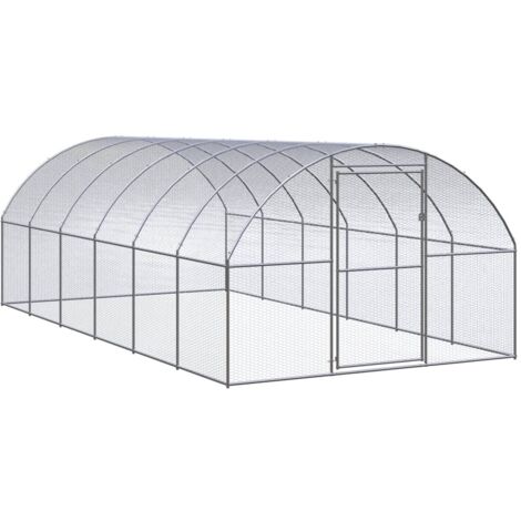 vidaXL Outdoor Chicken Coop 3x6x2 m Galvanised Steel